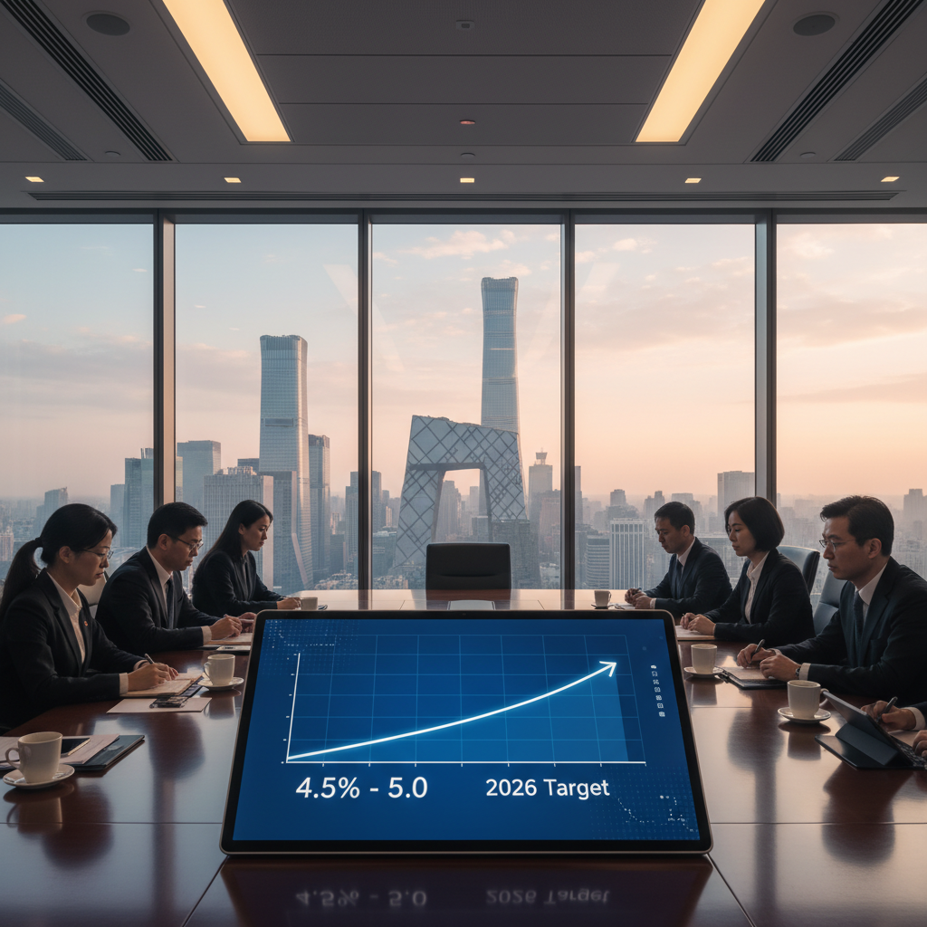 Beijing Signals Economic Shift by Lowering Growth Target to Below Five Percent Range