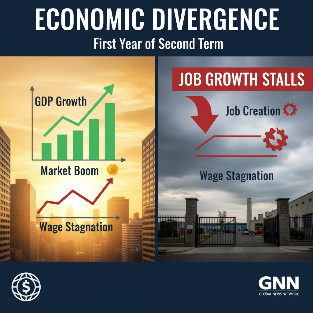 Economic Divergence Marks First Year of Second Term as Job Growth Stalls