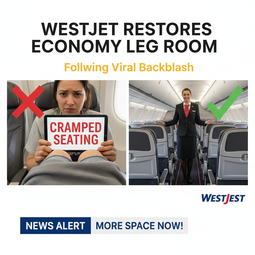 WestJet Restores Economy Legroom Following Viral Backlash Over Cramped Seating Conditions